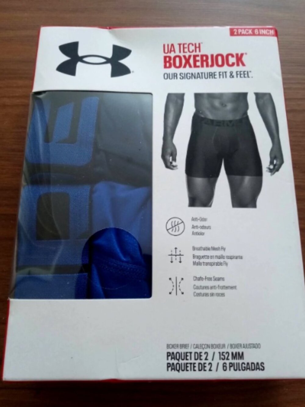 Under Armour Tech Men's Size 5XL 6" Boxerjock Boxer Brief 2 In Pack NEW